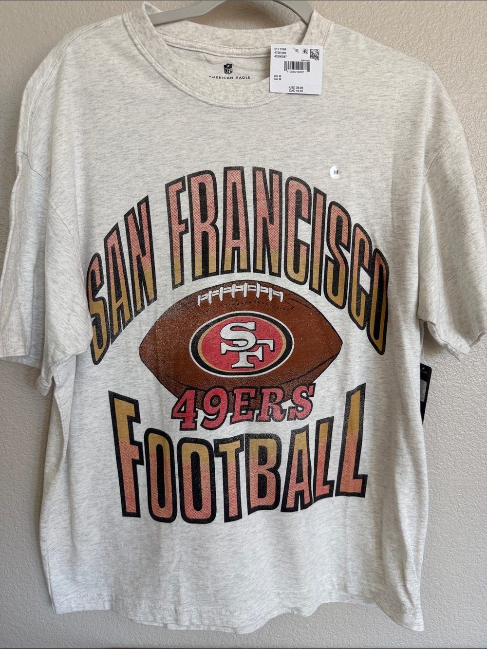 American Eagle San Francisco 49ers Football Tee - Light Heather